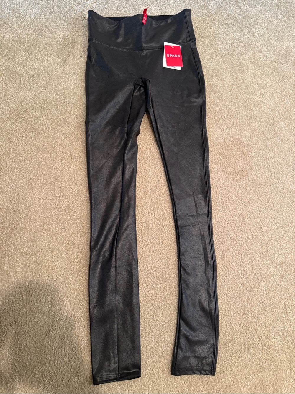 SPANX New with Tags Faux Leather High-Waist Leggings Black XS